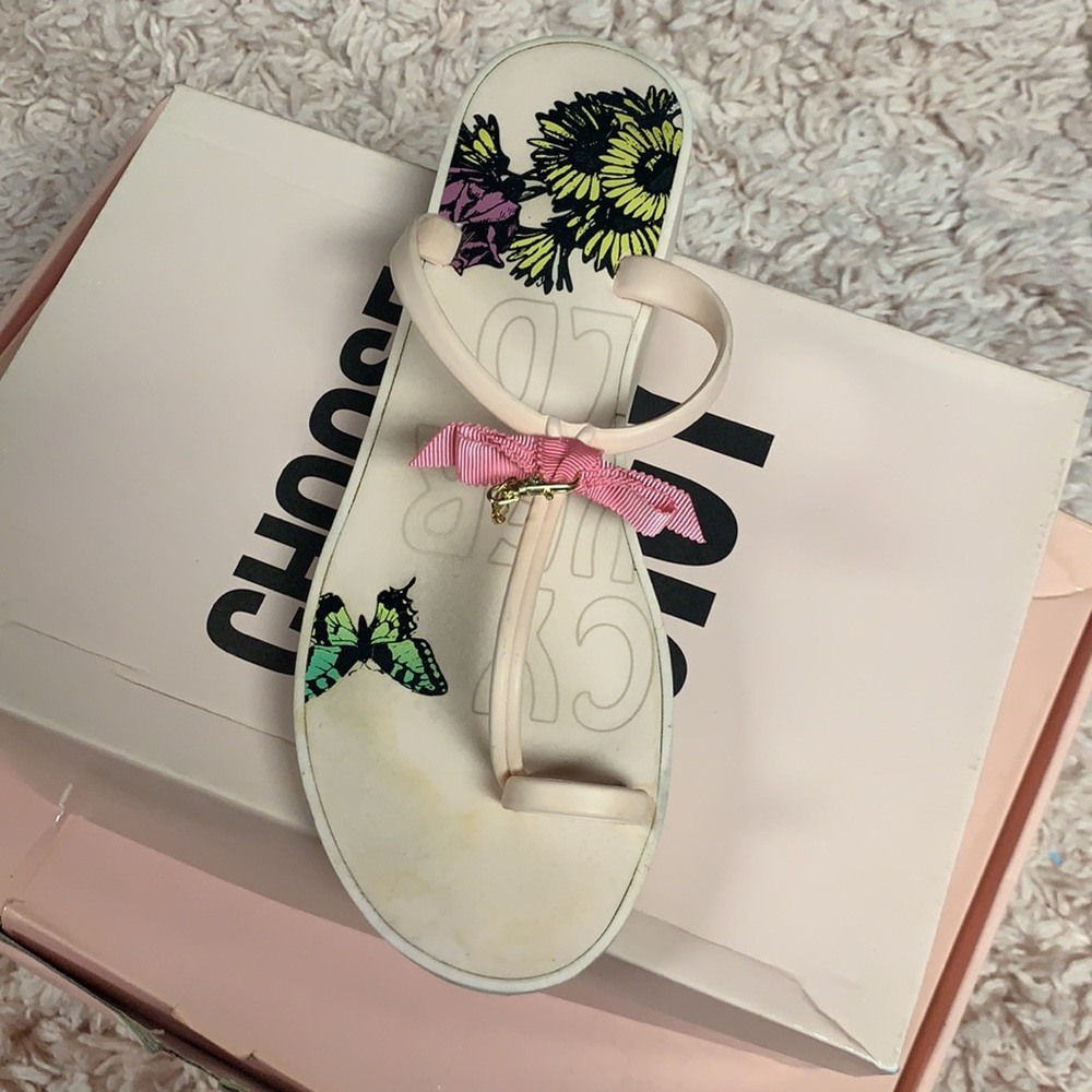 Juicy couture size 9 sandals juicy flower child sandals - Picture 3 of 6